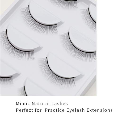 EMEDA 30 Pairs Practice Lashes for Lash Extensions Training Eyelash Extension Supplies Practice Strips Thin Band 8mm Mimic Natural Eyelash for Mannequin Head Tech Must Haves by EMEDA - Image 2