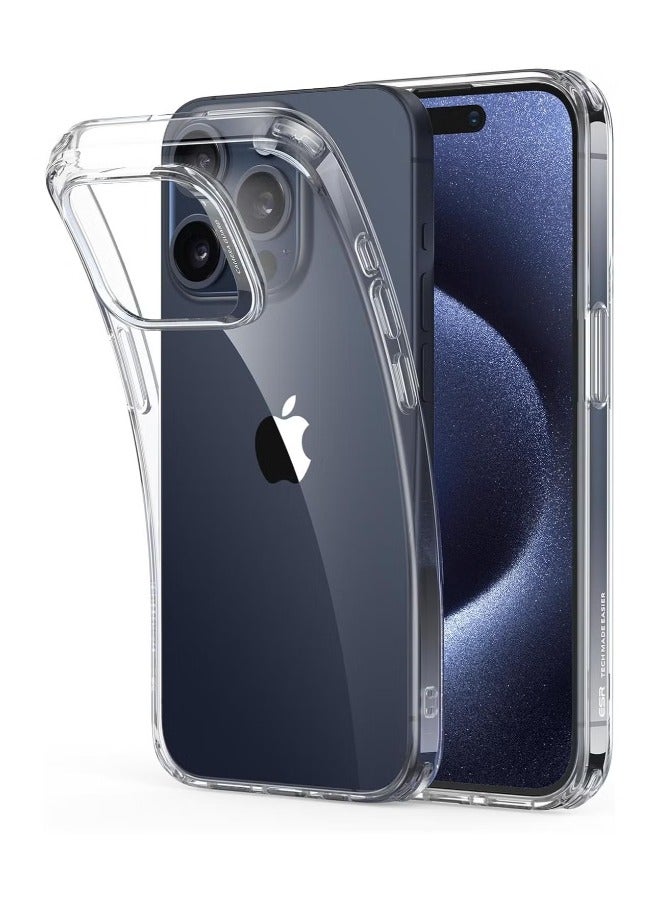 ACLIX iPhone 15 Pro Max Clear Case Cover, Shockproof Thin Case, Yellowing-Resistant Slim Transparent TPU Phone Cover - Image 1