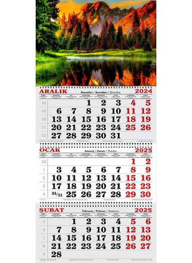 GENC DIJITAL BASKI GENC DIGITAL PRINTING 2025 Sailor Calendar-Colorful Nature Landscape 
