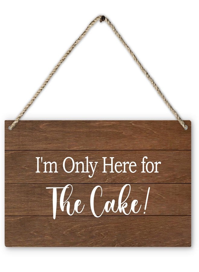 PHAMTE Rustic Ring Bearer Sign, 'I'm Only Here for the Cake', 12 x 6 Inches, Wooden, Wall Mount - Image 1