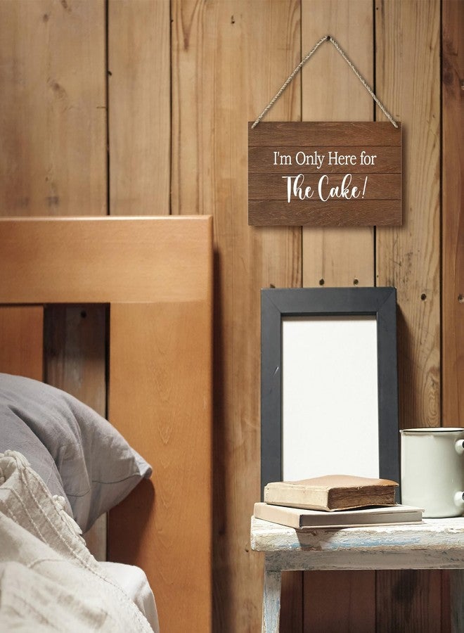 PHAMTE Rustic Ring Bearer Sign, 'I'm Only Here for the Cake', 12 x 6 Inches, Wooden, Wall Mount - Image 2
