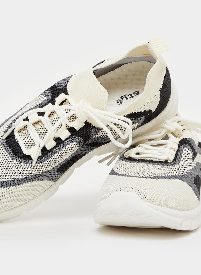 Styli Colorblock Textured Breathable Lace Up Sneakers  - Image 3