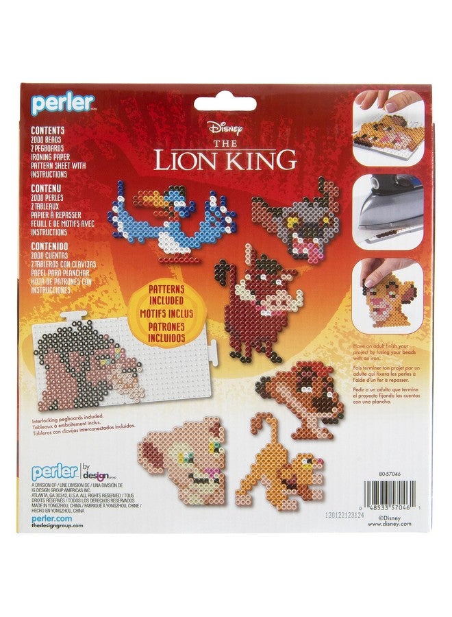Perler 80-57046 Disney's The Lion King Fused Bead Craft Activity Kit, Includes 9 Patterns, Multicolor, 2004 Pieces - Image 2