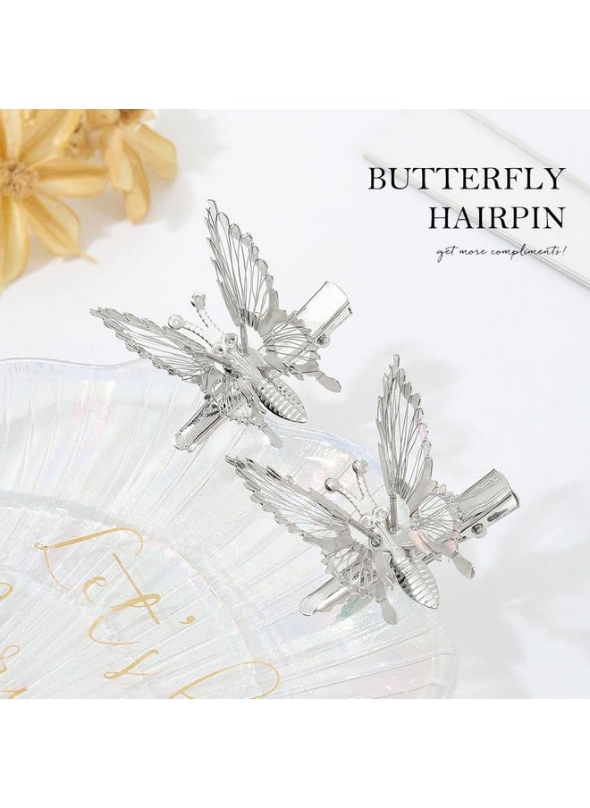 Butterfly Hair Clips Silver Butterfly Hair Barrettes Moving Butterfly Decorative Hair Pins Hair Accessories For Women And Girls Pack Of 2 - pzsku/ZFE4EC80C1D5A6CD078F9Z/45/_/1707981148/8e90cd14-1298-42c4-82ec-d4ec274481cc