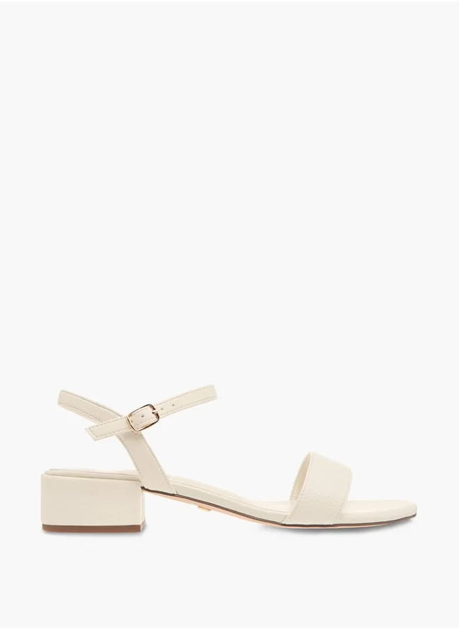 Celeste Women's Textured Sandals with Block Heels and Buckle Closure