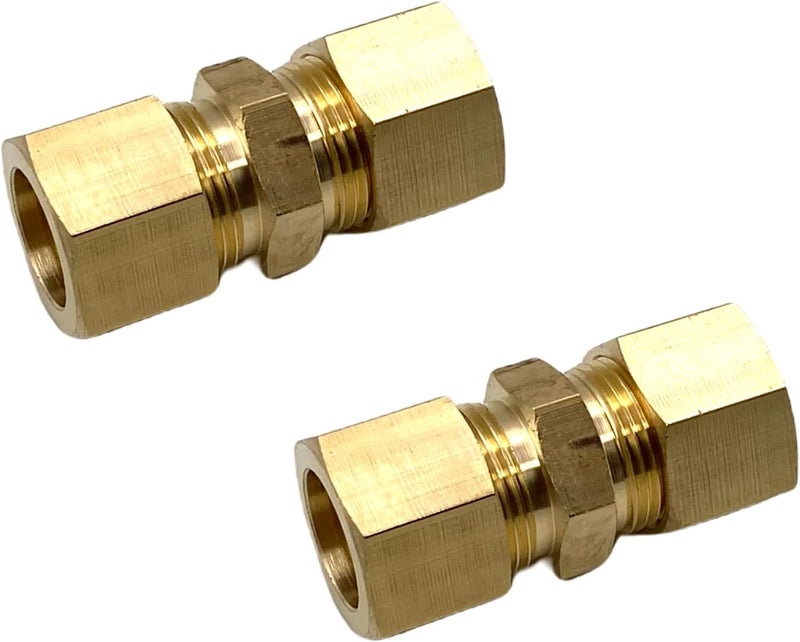 Bumugufu 2 Pcs 5/8'' Brass Compression Tube Pipe Fittings, 5/8 Inch OD to 5/8 Inch OD Brass Air Line Fittings for Refrigeration, Water, Oil Gas, and Hydraulic Systems - Image 4