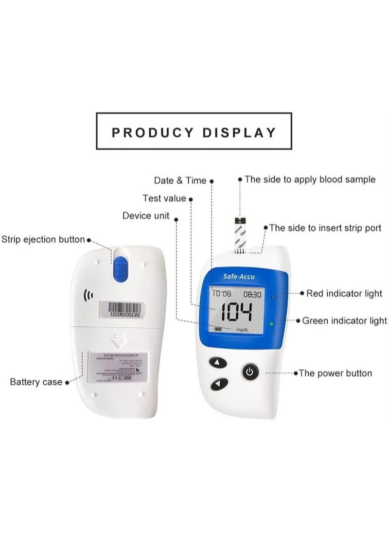 Y&D - Blood Glucose Monitor Kit Diabetes Testing Kit with 1 Glucometer 50 Sugar Test Strips Lancing Device Lancets Travel Case for Meter and Diabetic Supplies - Image 1