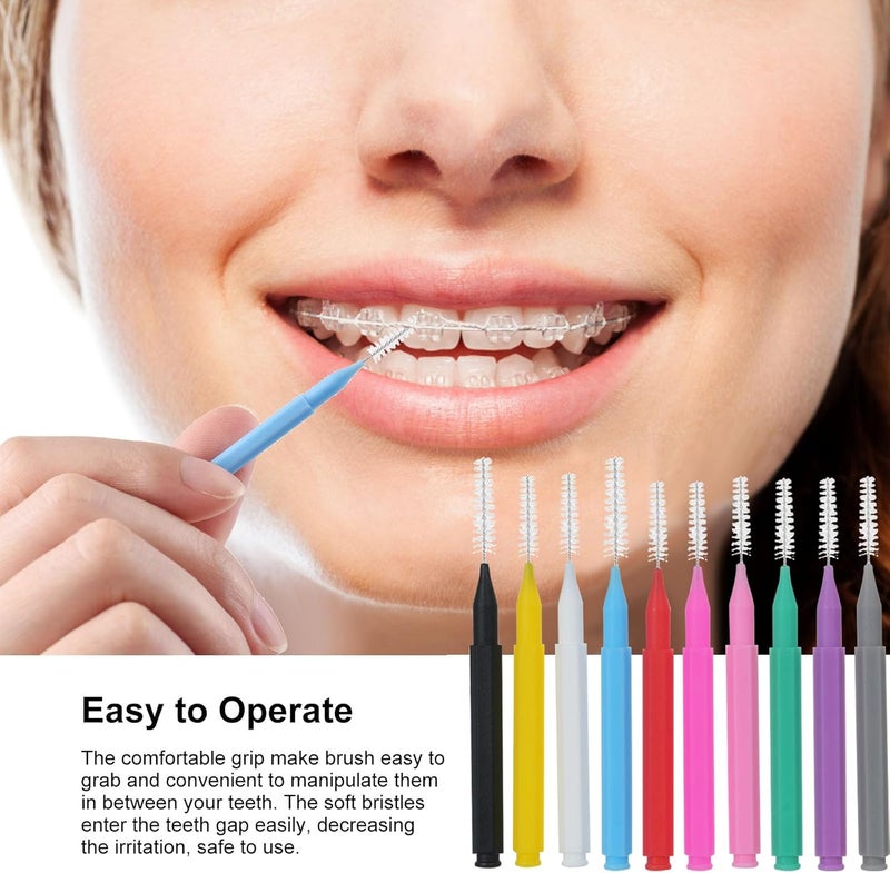 Eacam 1set 100 Pieces Inter Brushes Floss Toothpick Braces Brush Tooth Cleaning Tool Oral Care - Image 2
