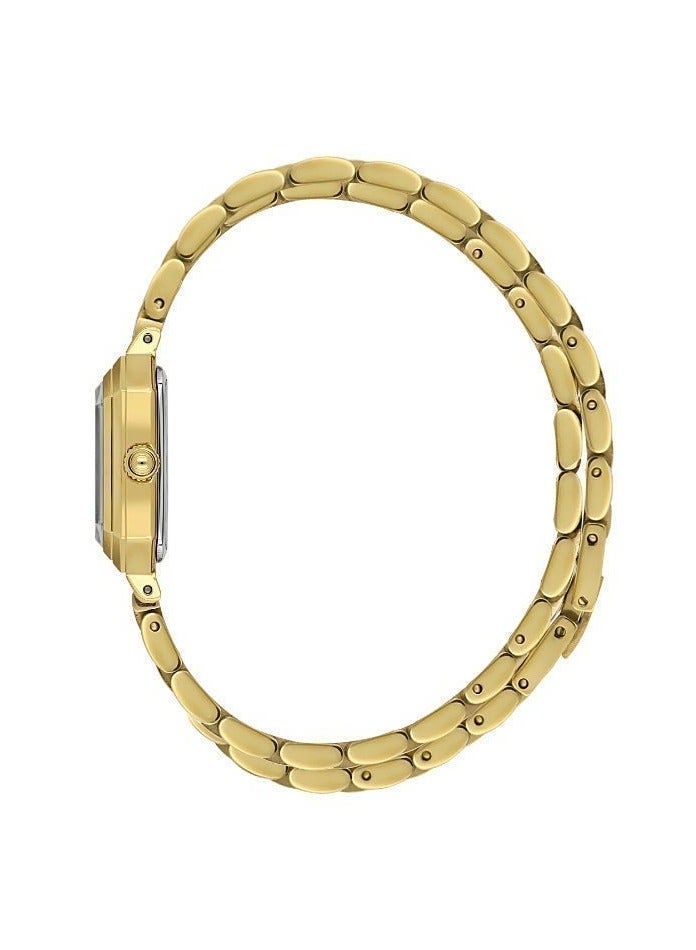 DANIEL KLEIN Women's Stainless Steel Gold Alloy Case Analog Silver Square Sunray Dial Japanese Quartz Premium 30 Meters Water Resistant - Image 2