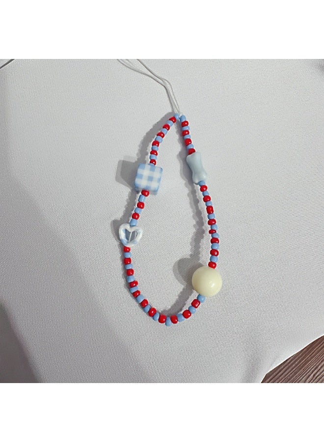 NIBEMINENT Beaded Phone Lanyard, Anti Lost Removable Wrist Strap, Colorful Little Monsters Bracelet Pendant, Phone Keychain Lanyard  - Image 1