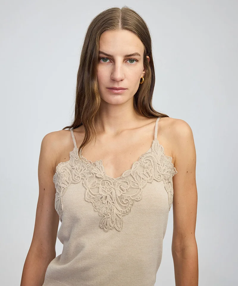 Ipekyol Lace-Applique Knit Top