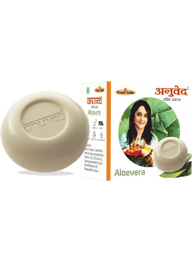 Anuved Herbal Aloevera Soap With Vitamin E Enriched With Rishikesh Gangajal Effective Cleanser Skin Moisturiser For Eternal Youth. 125 Gm Each. (Set Of 6) - Image 2