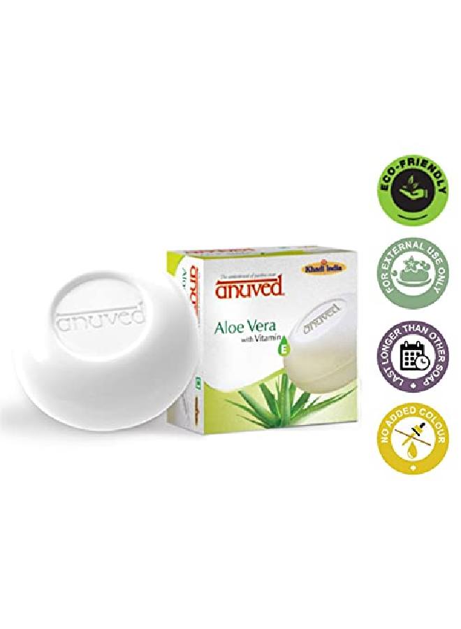 Anuved Herbal Aloevera Soap With Vitamin E Enriched With Rishikesh Gangajal Effective Cleanser Skin Moisturiser For Eternal Youth. 125 Gm Each. (Set Of 6) - Image 4