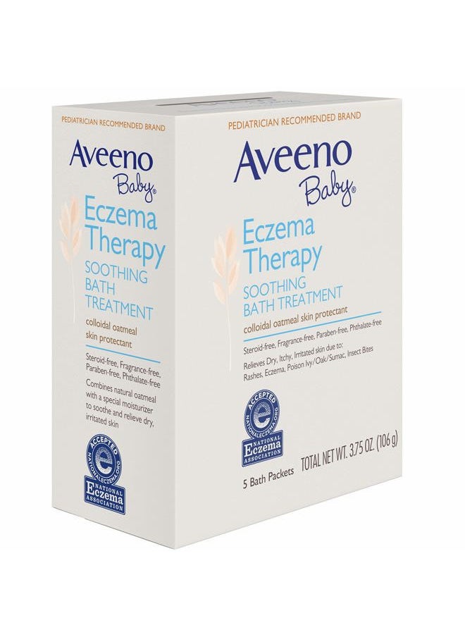 Aveeno Baby Eczema Therapy Soothing Bath Treatment for Relief of Dry, Itchy and Irritated Skin, Made with Soothing Natural Colloidal Oatmeal, 5 ct.  - Image 5