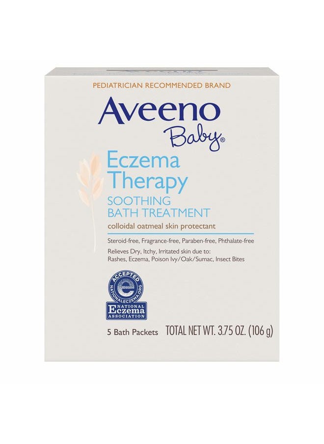 Aveeno Baby Eczema Therapy Soothing Bath Treatment for Relief of Dry, Itchy and Irritated Skin, Made with Soothing Natural Colloidal Oatmeal, 5 ct.  - Image 1