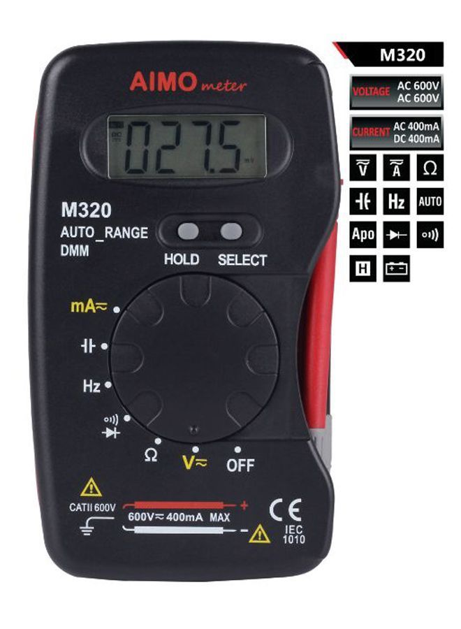 NIBEMINENT LCD Digital Auto Range Dam Temperature Measurement Black