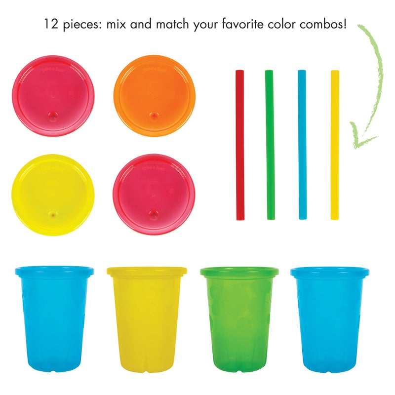 The First Years Take & Toss Toddler Straw Cups - Spill Proof and Dishwasher Safe Toddler Cups with Straws - Toddler Feeding Supplies - 10 Oz - 4 Count - Image 2
