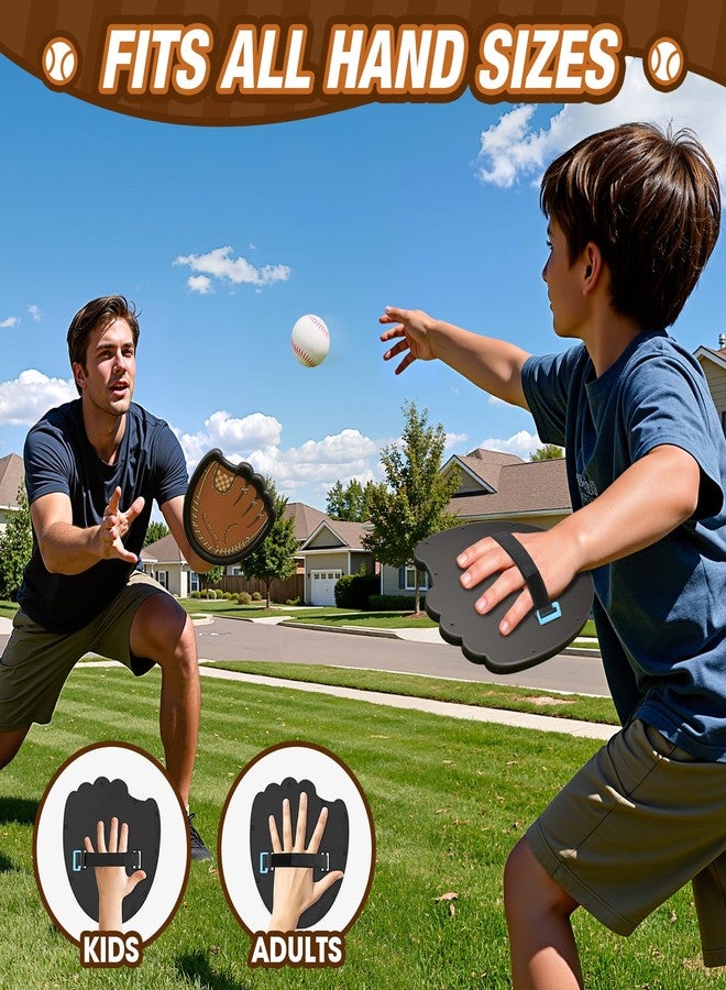 HYES Toss and Catch Ball Set, Outdoor Games for Kids, Beach Yard Camping Toys for Adult & Family, Kids Baseball Glove for 3 4 5 6 7 8+ Year Old Boys & Girls (2 Paddles & 3 Balls) - Image 3