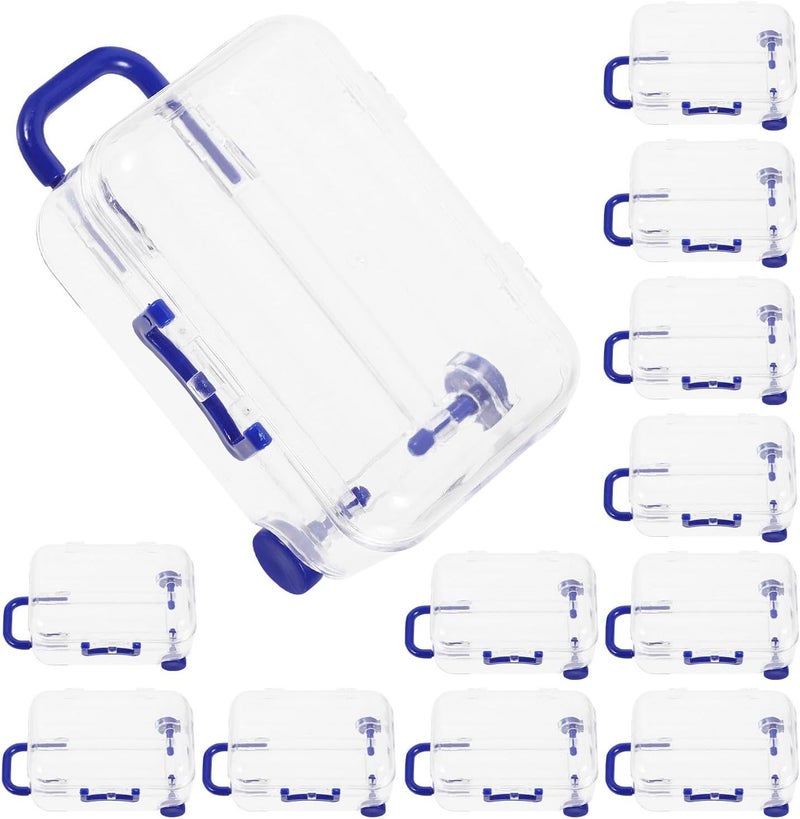Angoily 12pcs Dark Blue Wedding Candy Boxes Small Suitcase Party Favor Packing Boxes for Wedding Storage - Image 1