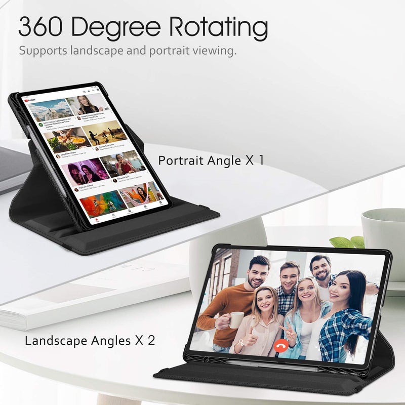 Fintie Rotating Case for Samsung Galaxy Tab S8 Plus 2022/S7 FE 2021/S7 Plus 2020 12.4 Inch with S Pen Holder, 360 Degree Swiveling Stand Cover Auto Sleep/Wake, Black - Image 3
