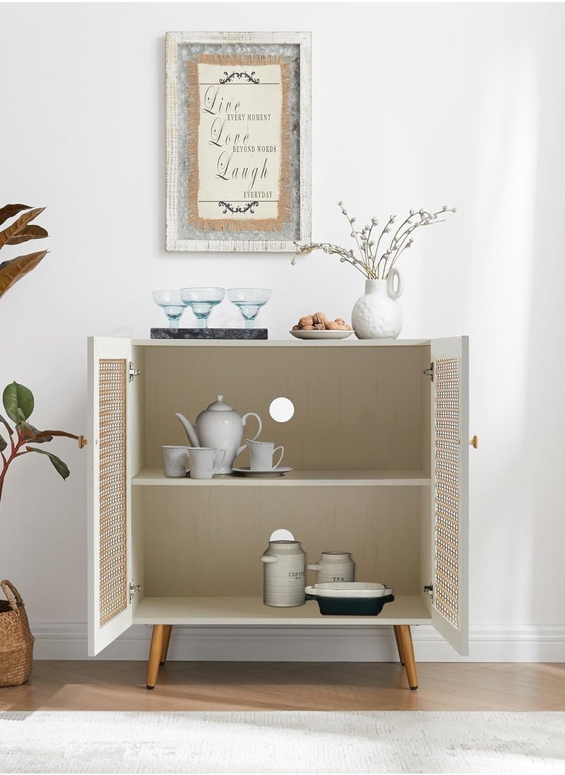 woodx Modern Cabinet with Mesh Doors, Wooden Frame & Gold Legs  - Image 2