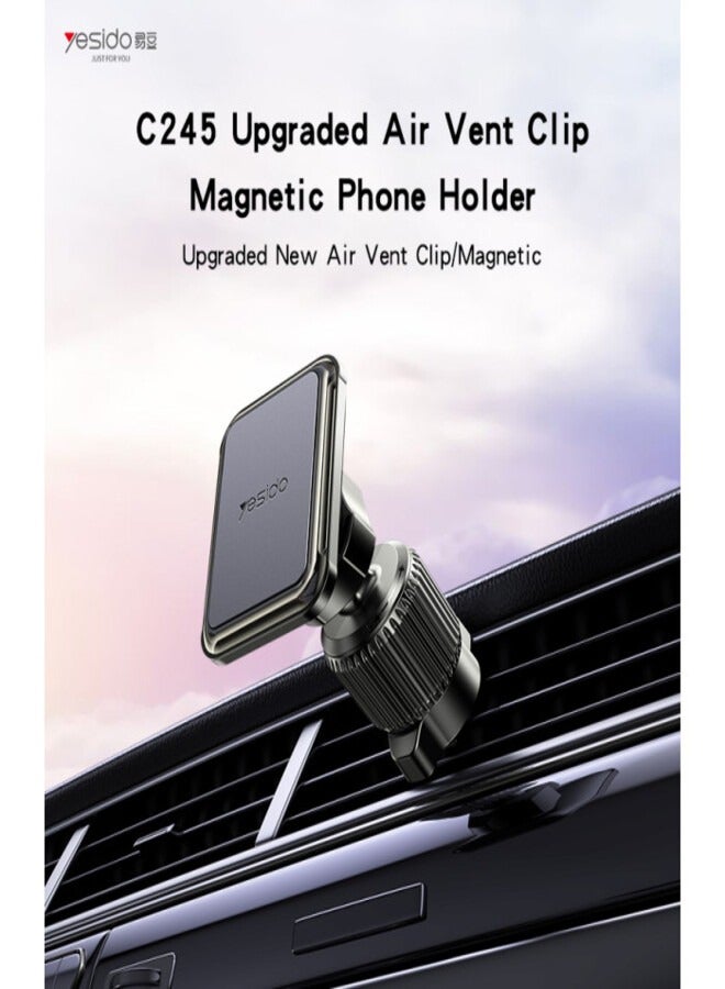 Yesido C245 Design With 6PCs Magnets With Free Rotating Fulcrum Ball Air Vent Clip Magnetic Phone Holder - Image 2