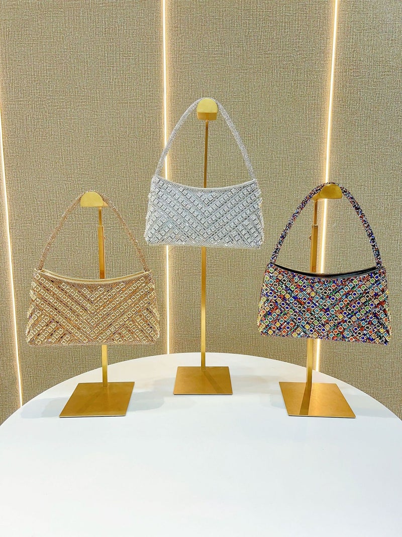 New Full Diamond Dinner Bag Handbag Banquet Dress Evening Bag Underarm Bag Crossbody Bag - Image 5