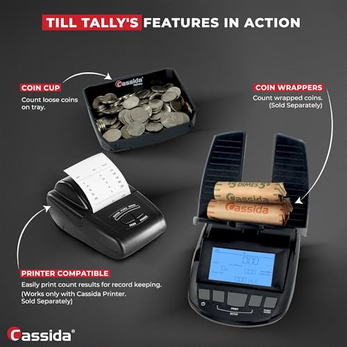 Cassida Professional Money Counting Scale Bill Counter Till Tally 1 Pack Black - Image 3