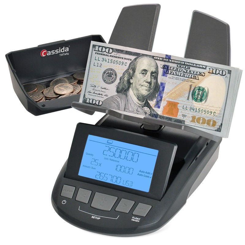 Cassida Professional Money Counting Scale Bill Counter Till Tally 1 Pack Black - Image 2
