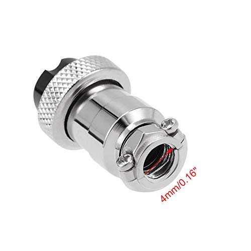 Hxchen 5 Pin Metal Male Female Panel Connector 12mm GX12-5P Aviation Plug Silver - (2 Sets) - Image 4