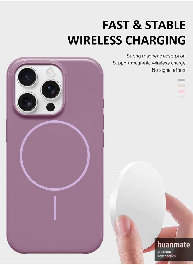 huanmate - iPhone 16 Pro Max MagSafe Purple Case -【Anti-Yellowing】【High-Grade Strong Magnets】【 Extreme Durability Protection】Ultra Slim Crystal Clear, Wireless Charging Compatible Cover for Apple iPhone 16 Pro Max - Image 1