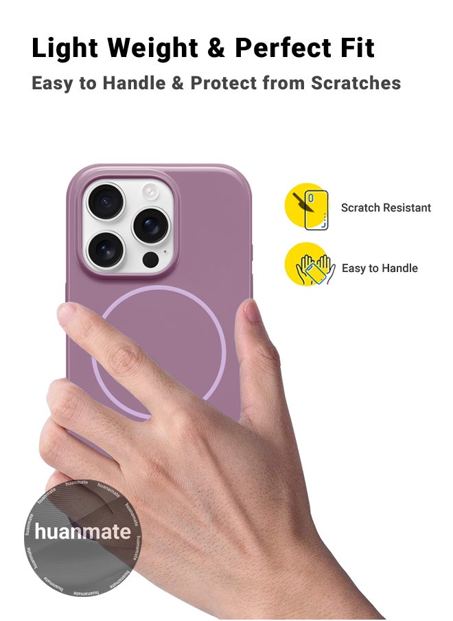 huanmate - iPhone 16 Pro Max MagSafe Purple Case -【Anti-Yellowing】【High-Grade Strong Magnets】【 Extreme Durability Protection】Ultra Slim Crystal Clear, Wireless Charging Compatible Cover for Apple iPhone 16 Pro Max - Image 1