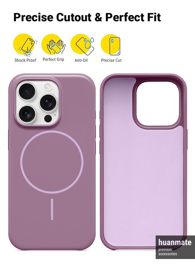 huanmate - iPhone 16 Pro Max MagSafe Purple Case -【Anti-Yellowing】【High-Grade Strong Magnets】【 Extreme Durability Protection】Ultra Slim Crystal Clear, Wireless Charging Compatible Cover for Apple iPhone 16 Pro Max - Image 1