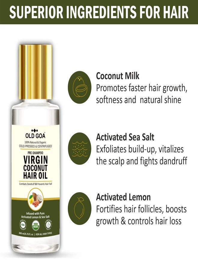 OLDGOA Cold Pressed Virgin Coconut Hair Oil | With Activated Lemon & Sea Salt | Pre-Shampoo Hair Oil for Healthy, Long, Silky & Strong Hair | Non-Sticky & Non-Greasy | For Women & Men | 100ml - Image 2