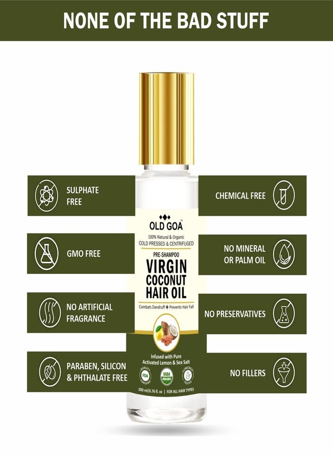 OLDGOA Cold Pressed Virgin Coconut Hair Oil | With Activated Lemon & Sea Salt | Pre-Shampoo Hair Oil for Healthy, Long, Silky & Strong Hair | Non-Sticky & Non-Greasy | For Women & Men | 100ml - Image 5