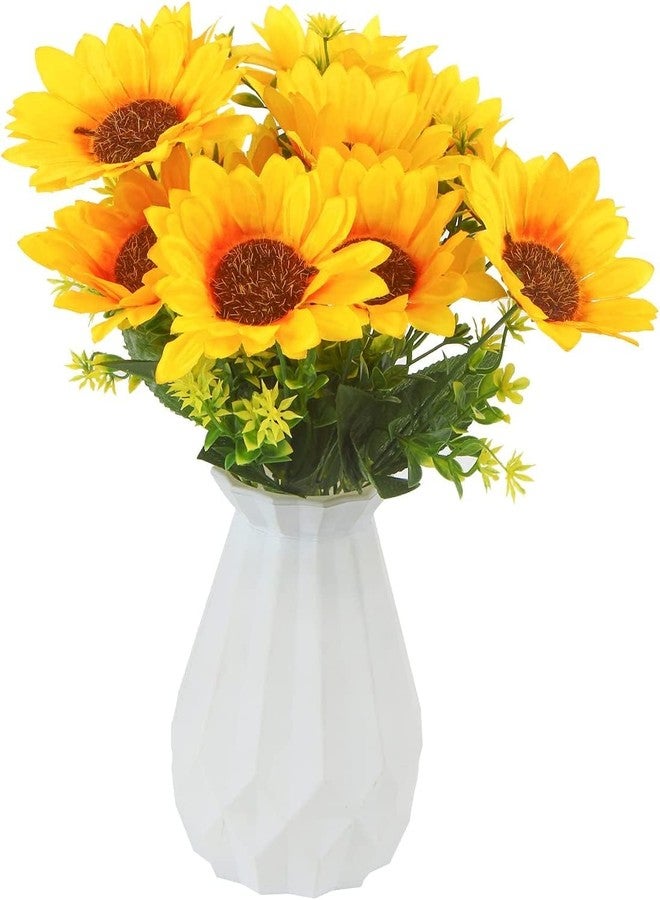 STEFORD 2 Bunches Artificial Sunflowers Bouquet, 3.7’’ High Realistic Flowers Silk Faux Sunflowers with Stems Great for Indoor &Outdoor Home Decor, Yard, Weddings, Party Decoration - Image 3
