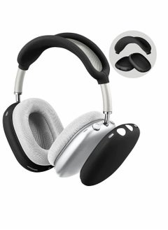 SYOSI Silicone Case Cover for AirPods Max Headphones, Anti-Scratch Ear Cups Cover and Headband Cover for AirPods Max, Accessories Skin Protector for AirPods Max, Headset Protective Accessories (Black)  - Image 1