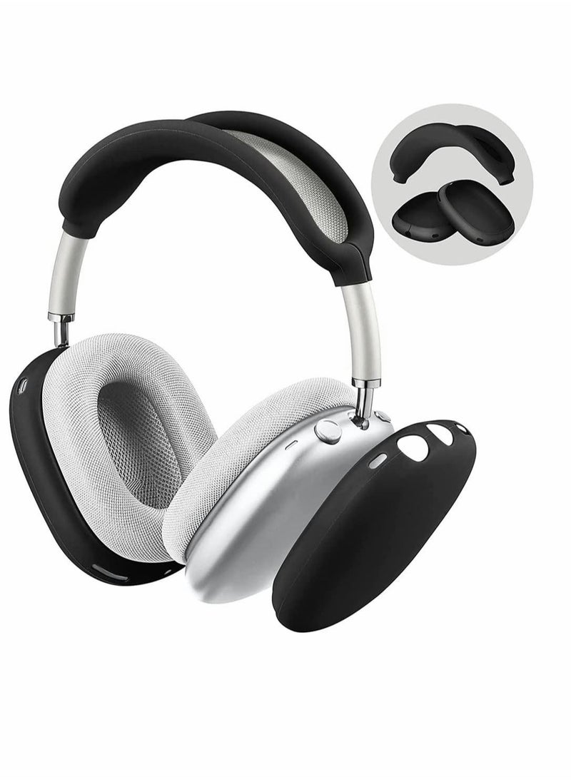SYOSI - Silicone Case Cover for AirPods Max Headphones, Anti-Scratch Ear Cups Cover and Headband Cover for AirPods Max, Accessories Skin Protector for AirPods Max, Headset Protective Accessories (Black) - Image 1