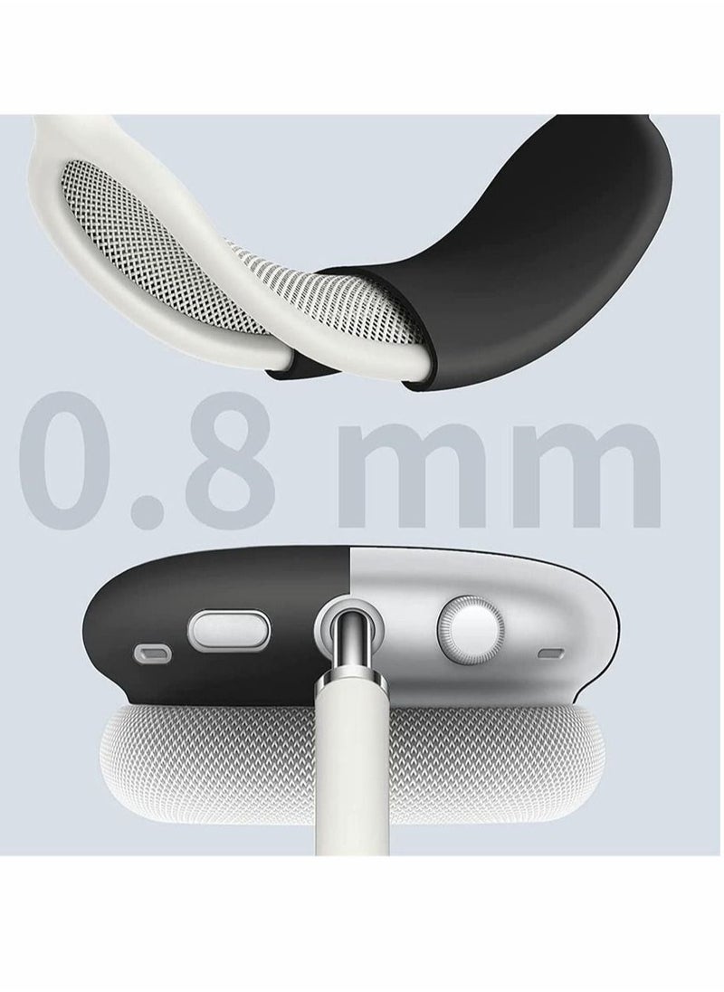 SYOSI - Silicone Case Cover for AirPods Max Headphones, Anti-Scratch Ear Cups Cover and Headband Cover for AirPods Max, Accessories Skin Protector for AirPods Max, Headset Protective Accessories (Black) - Image 1