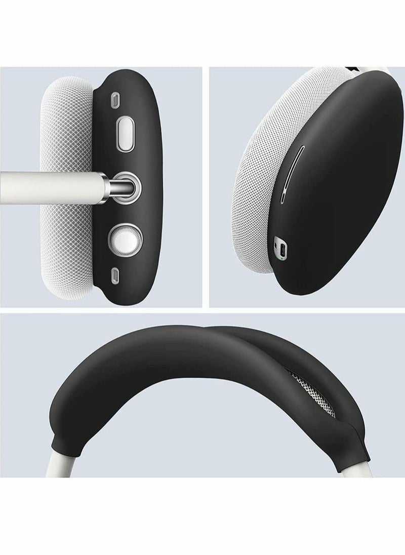 SYOSI - Silicone Case Cover for AirPods Max Headphones, Anti-Scratch Ear Cups Cover and Headband Cover for AirPods Max, Accessories Skin Protector for AirPods Max, Headset Protective Accessories (Black) - Image 1