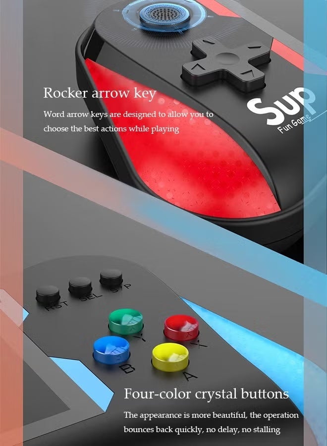 نيوترل جهاز ألعاب محمول رجعي + وحدة تحكم (إصدار لاعبين) شاشة ملونة عالية الدقة مقاس 3.5 بوصة مئات الألعاب الكلاسيكية المثبتة مسبقًا بطارية قابلة لإعادة الشحن بسعة 1200 مللي أمبير في الساعة يتصل بالتلفزيون ووحدة التحكم (ملون) - Image 5