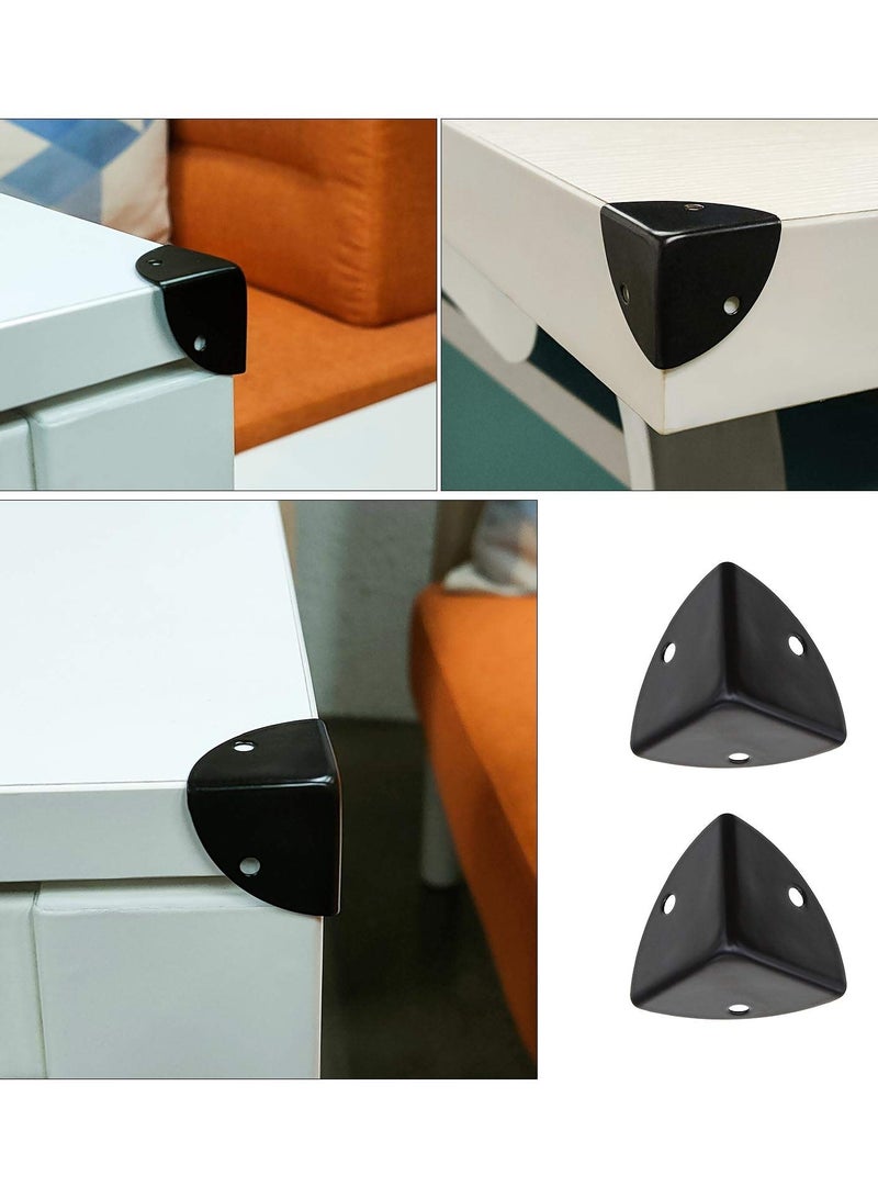 Zikra 12pcs Black Corner Brace Decorative Protectors Wrap Angle Edge Guard Cover Brackets 25mm for  Metal Shelf Edge Protector Box Corner Protectors Decorative Angle Corner Guards - Image 4