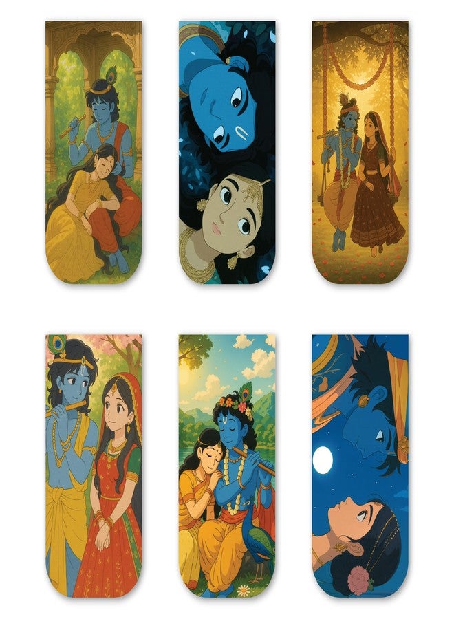 OneOclock Sanatani Magnetic Bookmarks for Book Readers, Book Mark Gifts for BookLovers | Bookmarks for Books | Gift for Reader (Radha Krishna) - Image 1