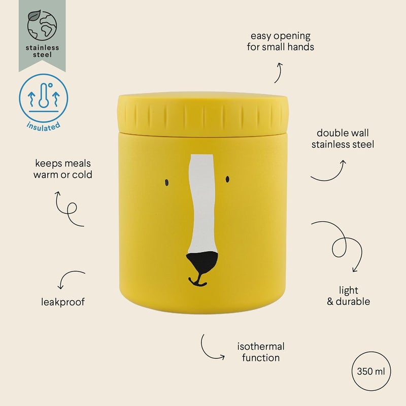 Trixie Insulated Food Jar - Mr. Lion | 350ml | Leak-Proof & Portable | Keeps Food Hot or Cold | Stainless Steel | Kids' Lunch Container - Image 3
