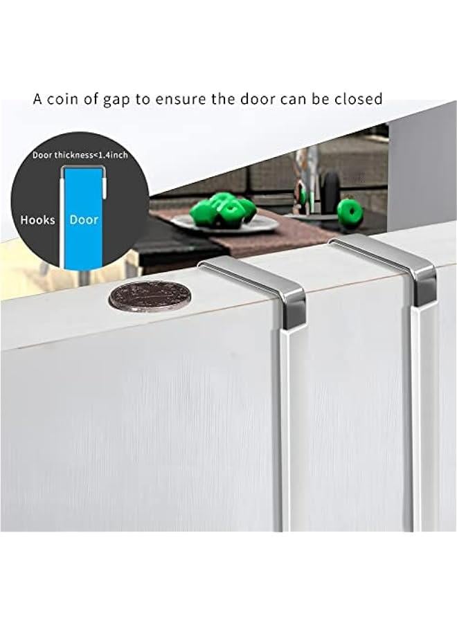 4 Pack White Over The Door Hooks for Living Room, Bathroom, Bedroom, Kitchen - Heavy Duty Hangers with Rubber to Prevent Scratches - Organizer for Hanging Clothes, Towels, Hats, Coats, Bags  - Image 5