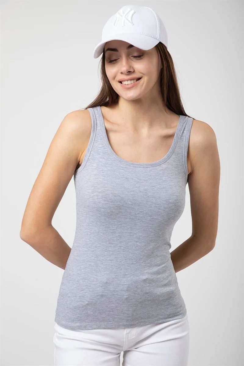 ارما يلدز Women's Lycra Grey Thick Strappy Undershirt