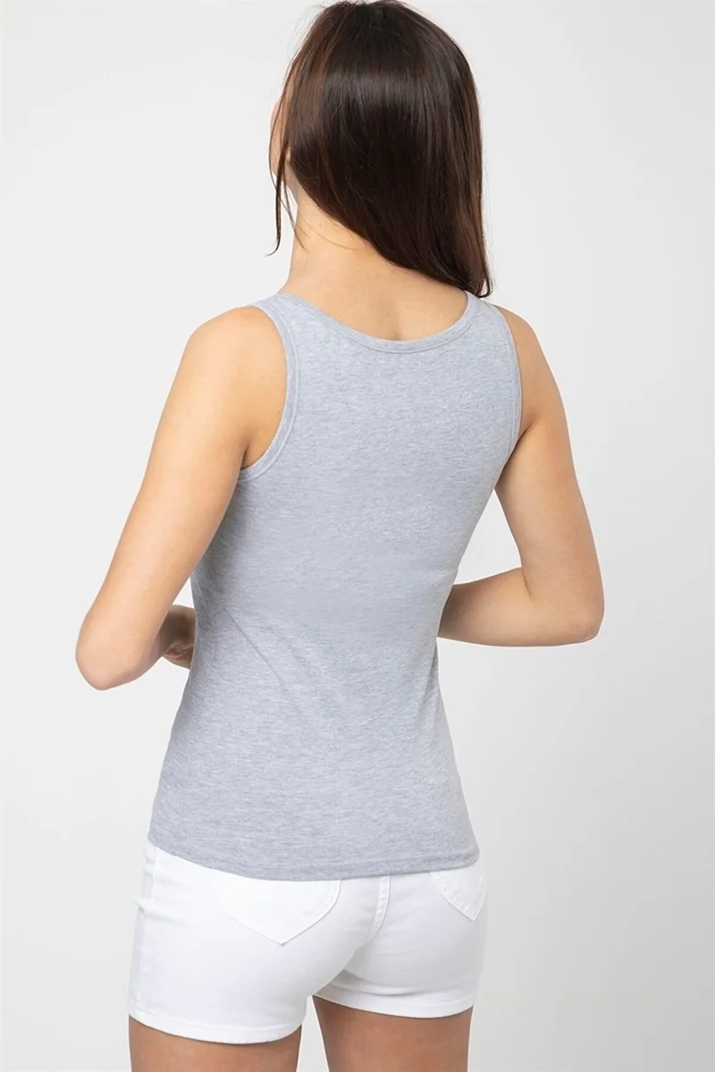 ارما يلدز Women's Lycra Grey Thick Strappy Undershirt