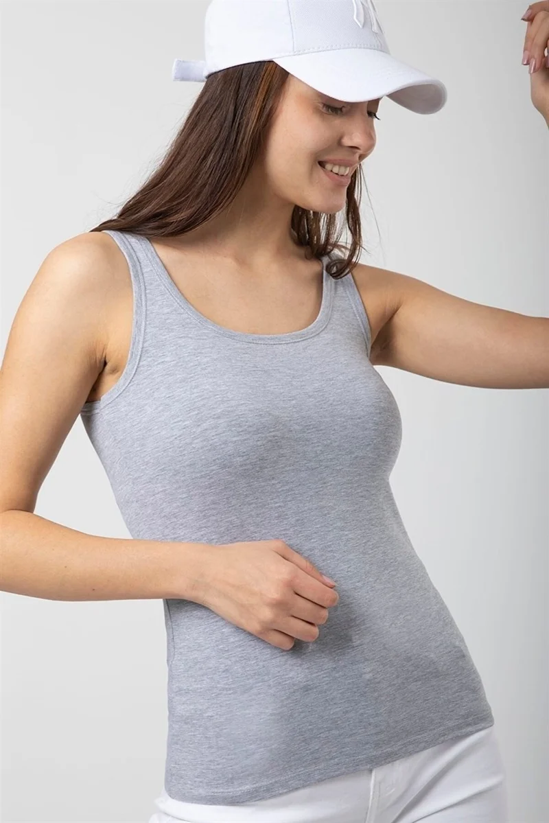 ارما يلدز Women's Lycra Grey Thick Strappy Undershirt