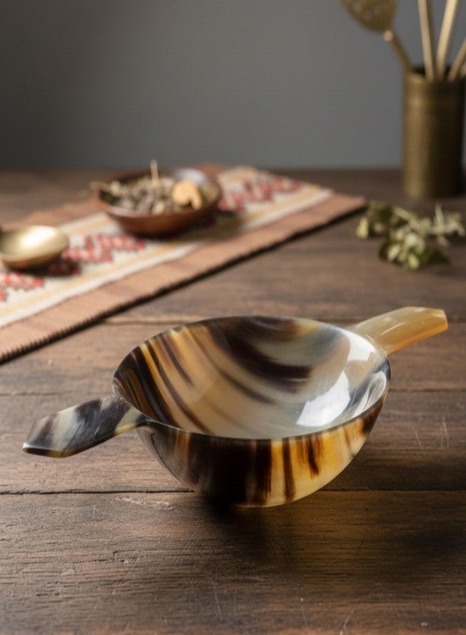 AYZCORP Horn Drinking Bowl Scottish Quaich Friendship Loving Cup Burns Night By ART GIFT DECOR Gift For Boyfriend, Husband (Plain Bowl) - Image 1