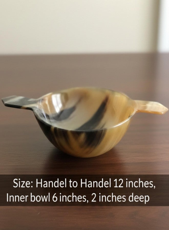 AYZCORP Horn Drinking Bowl Scottish Quaich Friendship Loving Cup Burns Night By ART GIFT DECOR Gift For Boyfriend, Husband (Plain Bowl) - Image 2